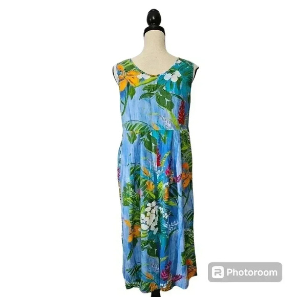 Jams World Janice Midi Dress Tropic Garden Print Hawaiian Dress - Picture 9 of 13